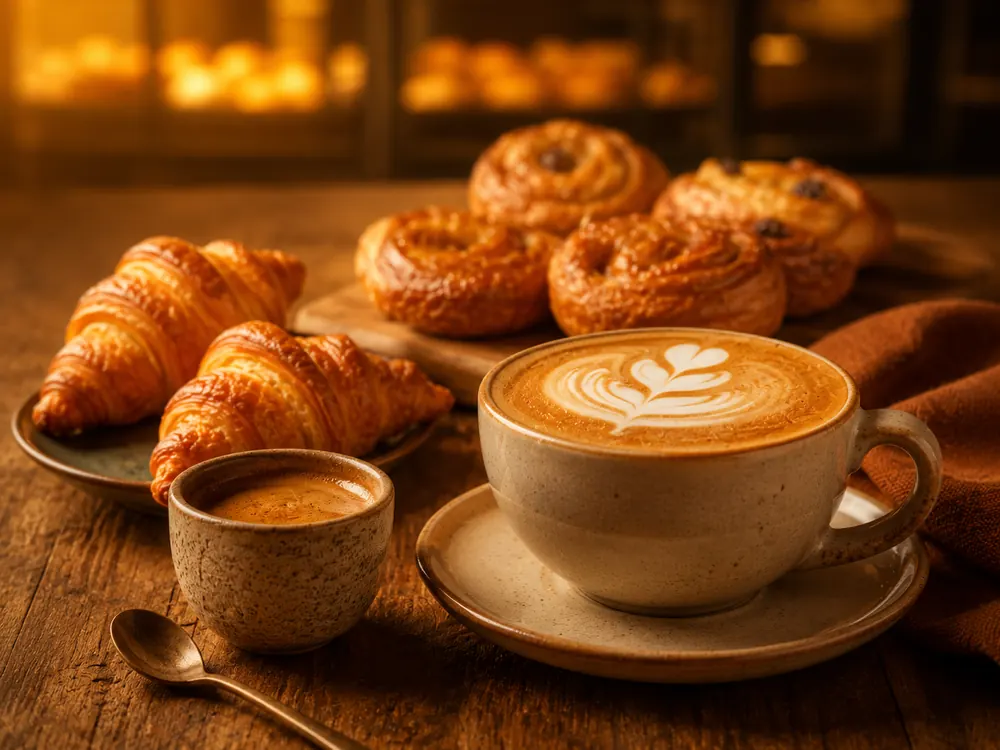 Cappuccino com arte em leite